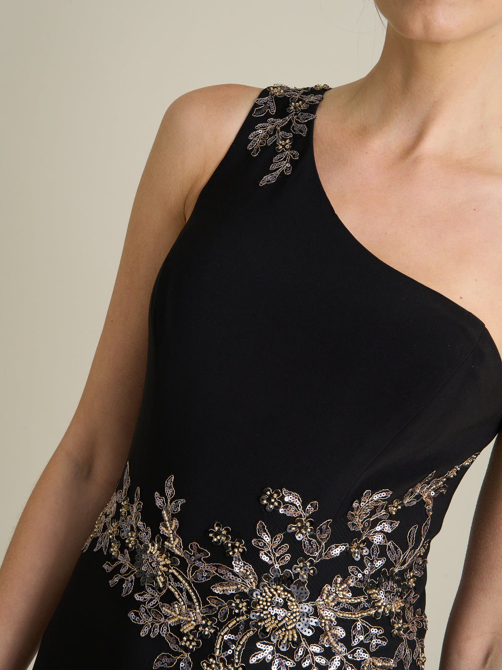 Celina One Shoulder Dress With Beading