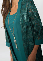 Charlee Embroidered Lace Dress And Jacket With Detachable Necklace