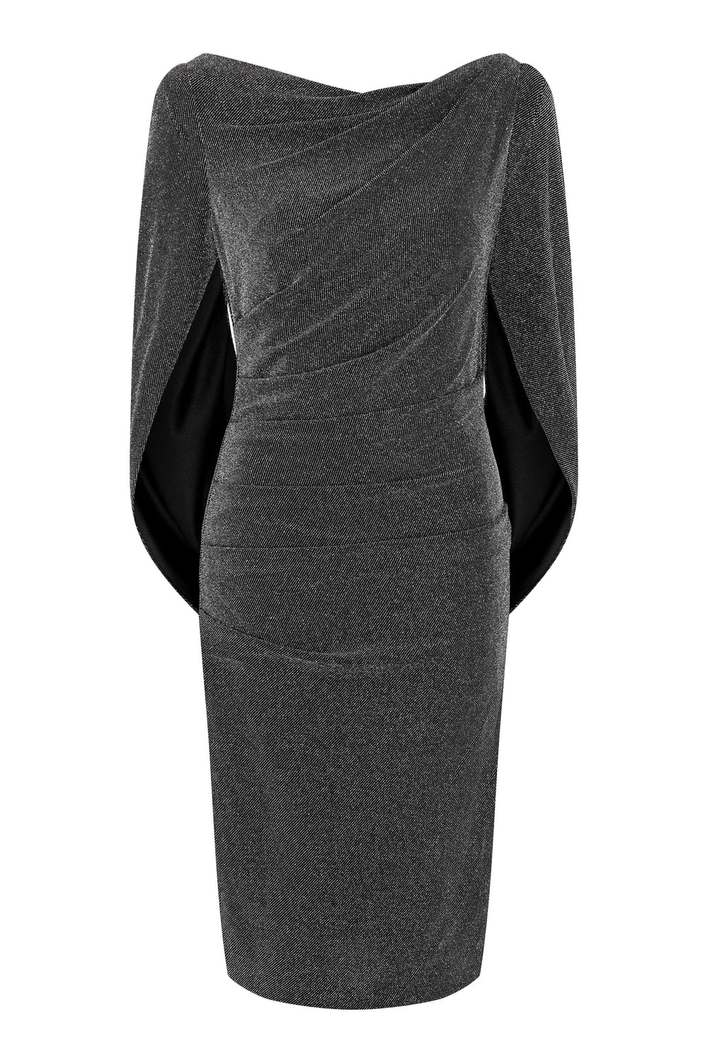 Heena Metallic Drape Back Dress