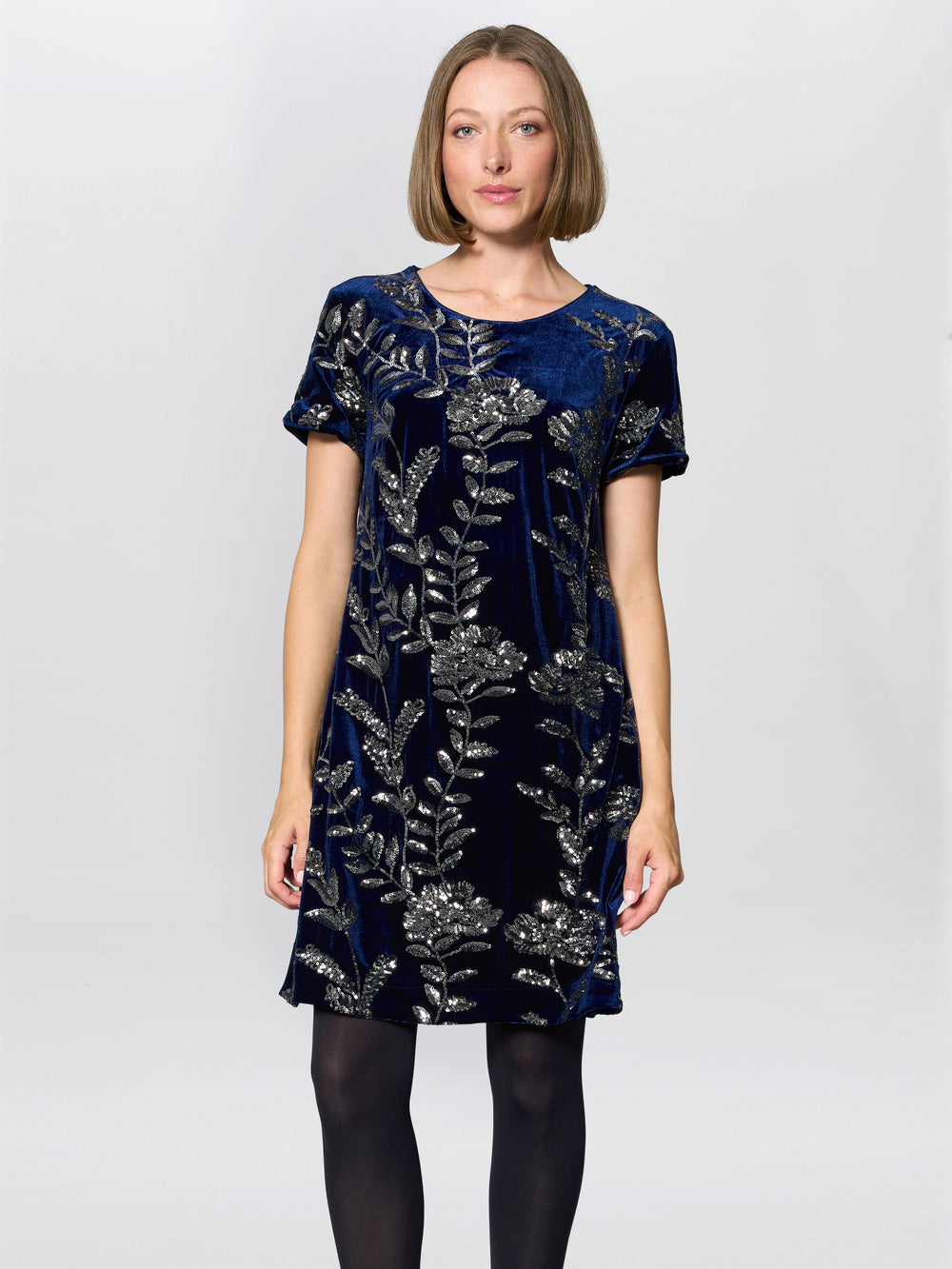Cleopatra Embroidered Velvet Dress