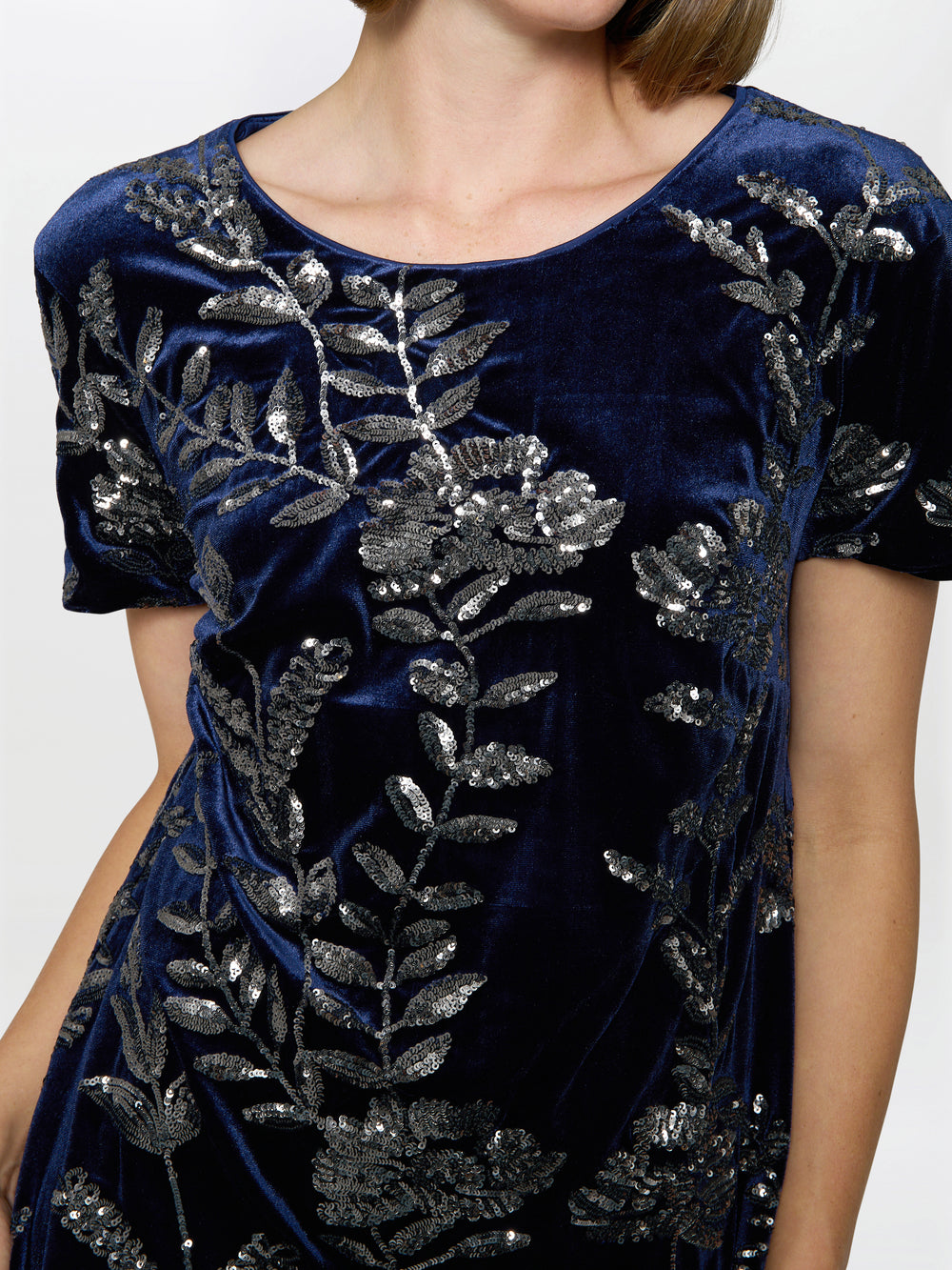 Cleopatra Embroidered Velvet Dress