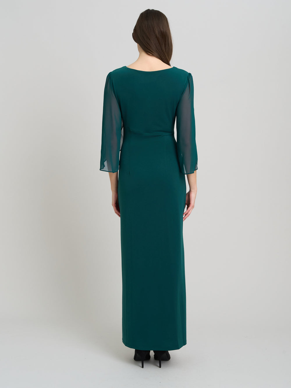 Iulia Maxi Wrap Dress With Chiffon Sleeve