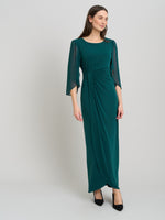 Iulia Maxi Wrap Dress With Chiffon Sleeve