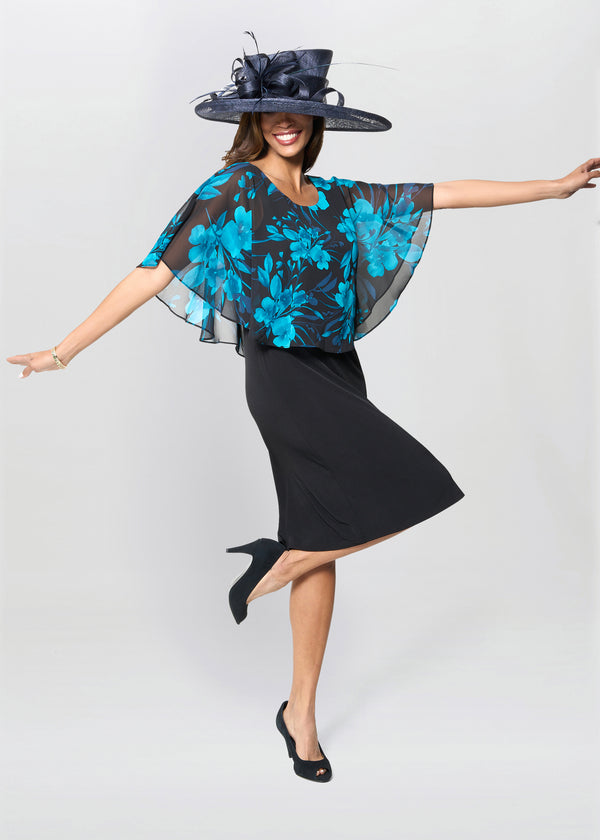 Ashton Floral Chiffon Overlay Dress