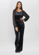 Alaska Velvet Jumpsuit With Sheer Sleeves