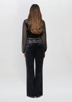 Alaska Velvet Jumpsuit With Sheer Sleeves