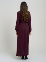 Gena Bow Wrap Long Sleeve Maxi Dress