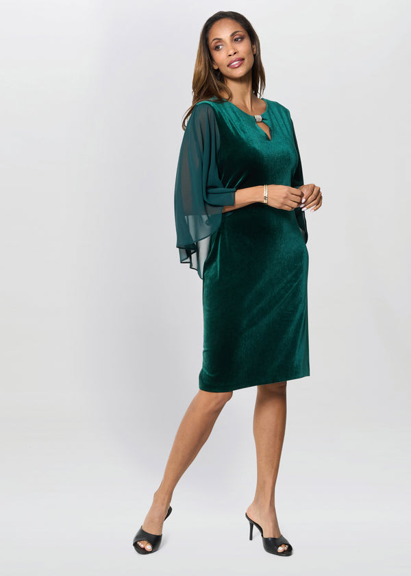 Indiana Velvet Dress With Chiffon Sleeves