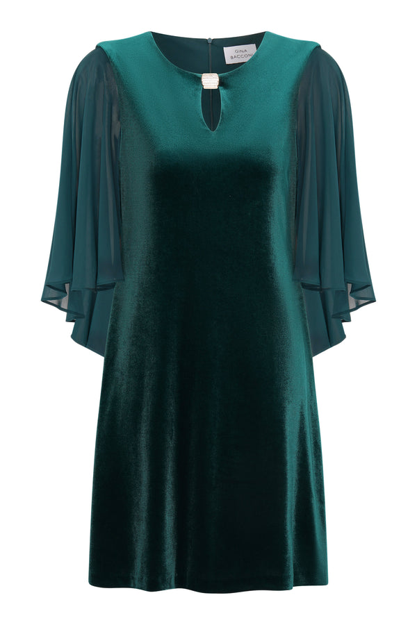 Indiana Velvet Dress With Chiffon Sleeves