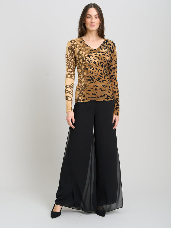 Korra Leopard Print Jumper With Diamante