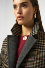 Joseph Ribkoff Wool Blend Plaid Double-Faced Coat