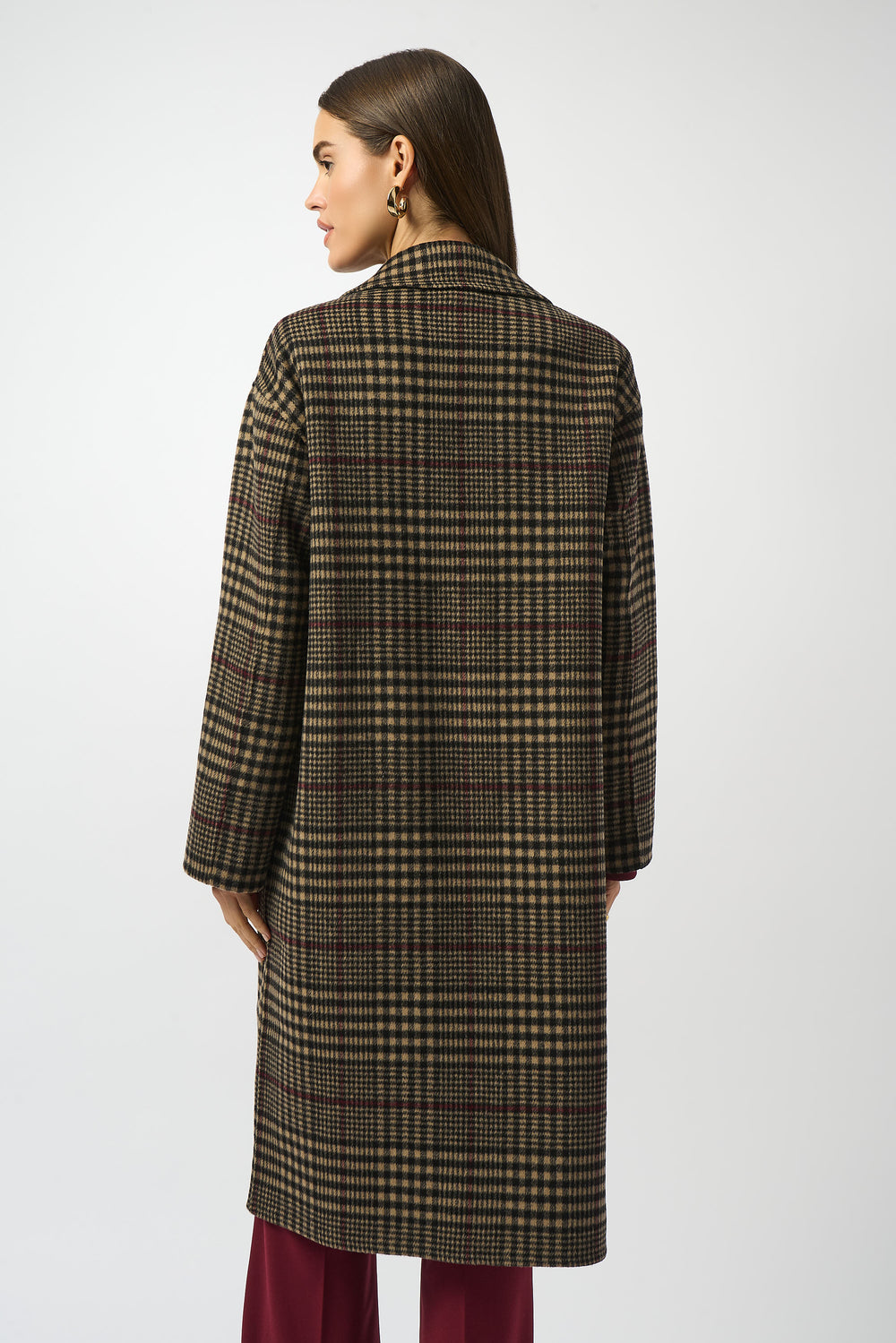 Joseph Ribkoff Wool Blend Plaid Double-Faced Coat
