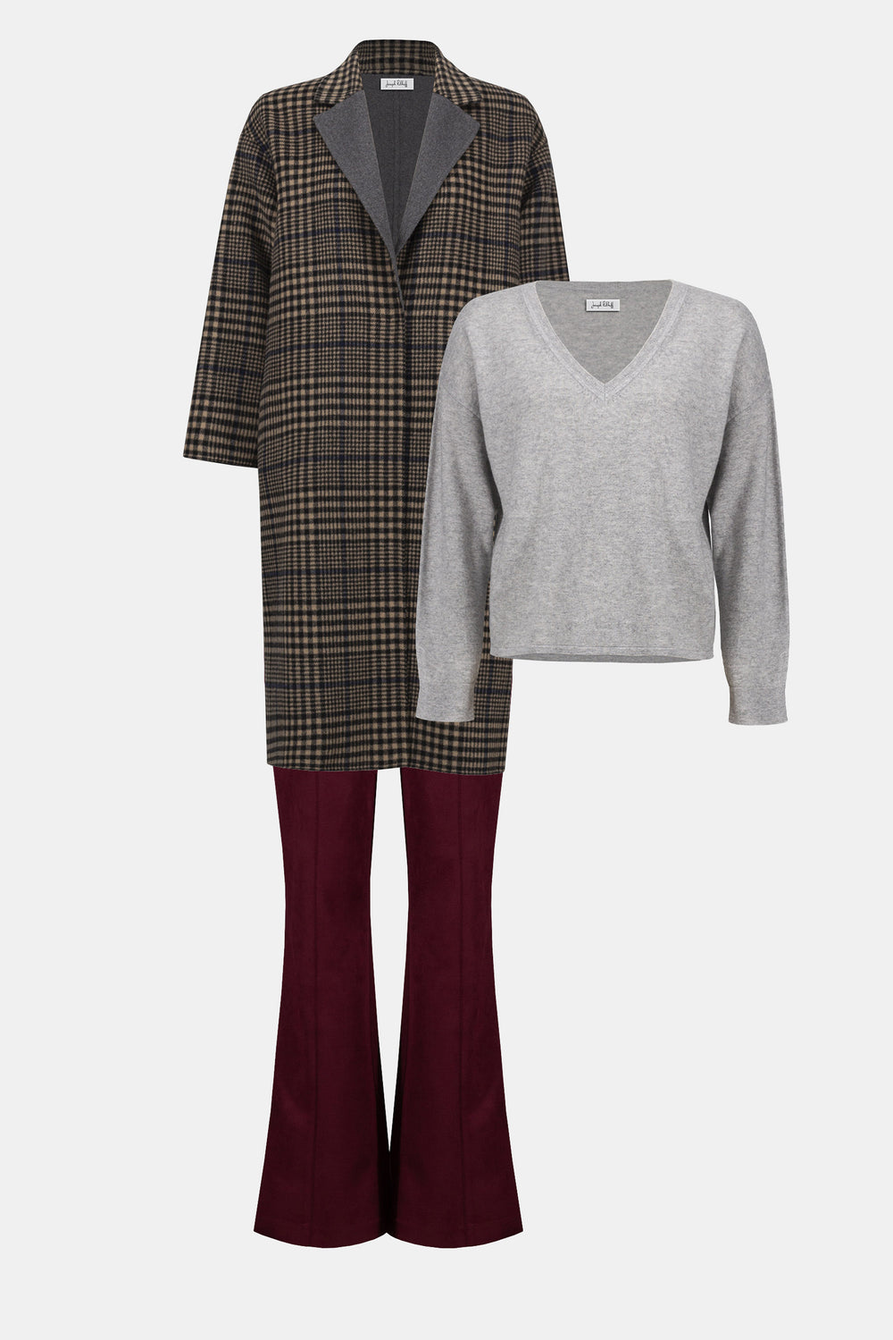 Joseph Ribkoff Wool Blend Plaid Double-Faced Coat