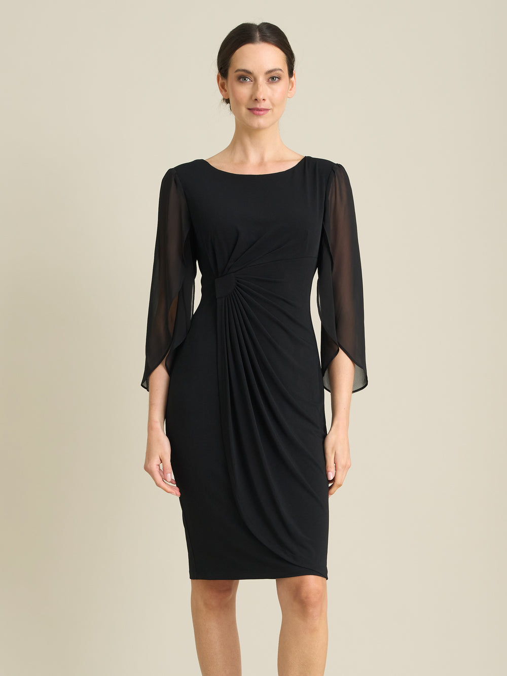 Ryder Jersey And Chiffon Wrap Dress