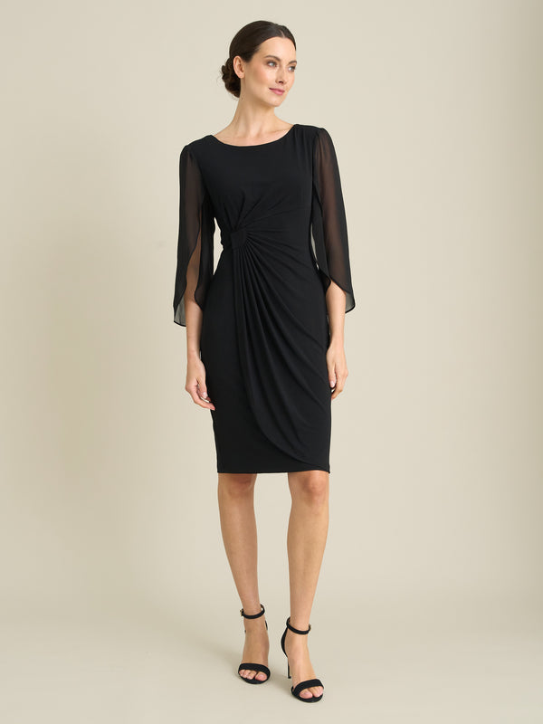 Ryder Jersey And Chiffon Wrap Dress