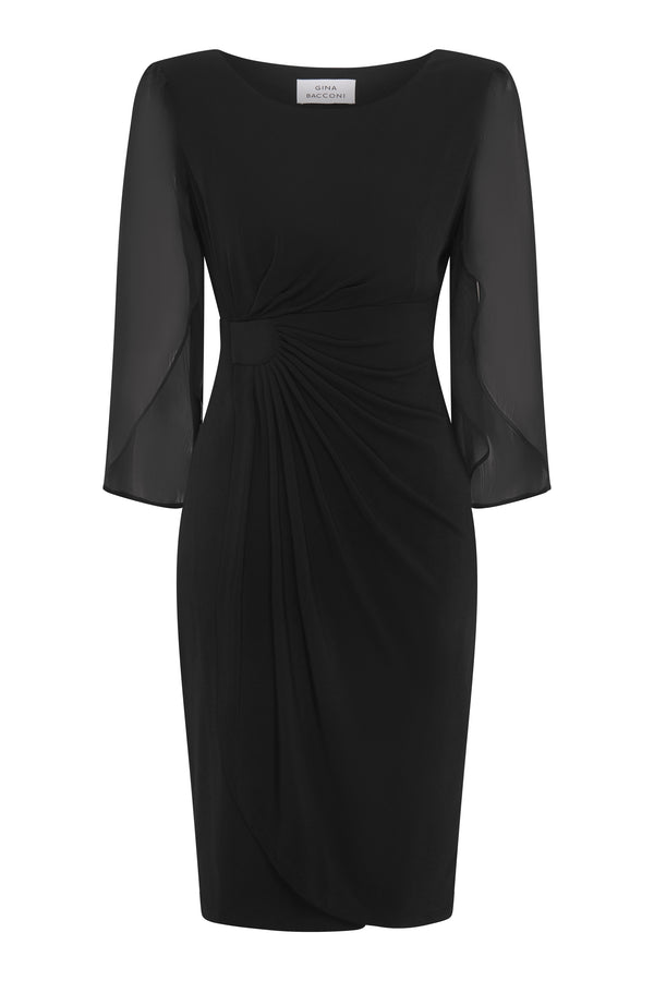 Ryder Jersey And Chiffon Wrap Dress