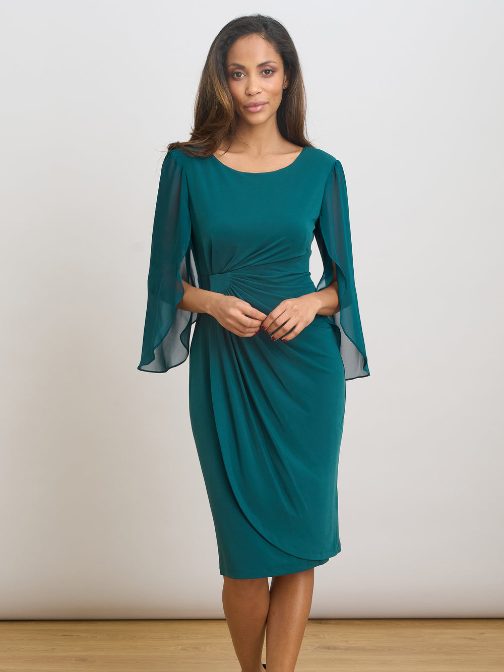Ryder Jersey And Chiffon Wrap Dress