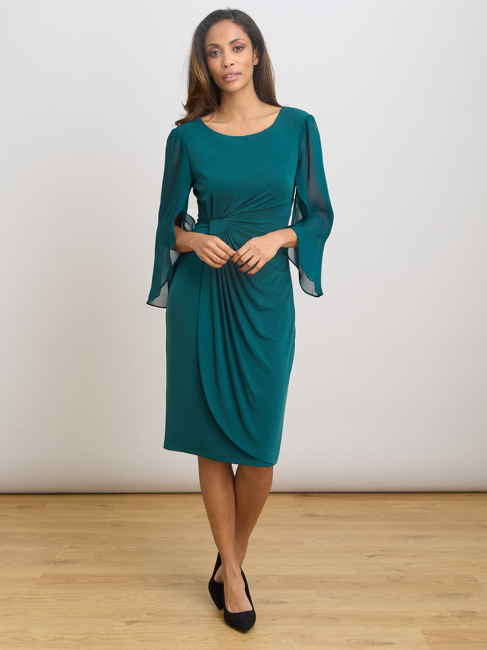 Ryder Jersey And Chiffon Wrap Dress