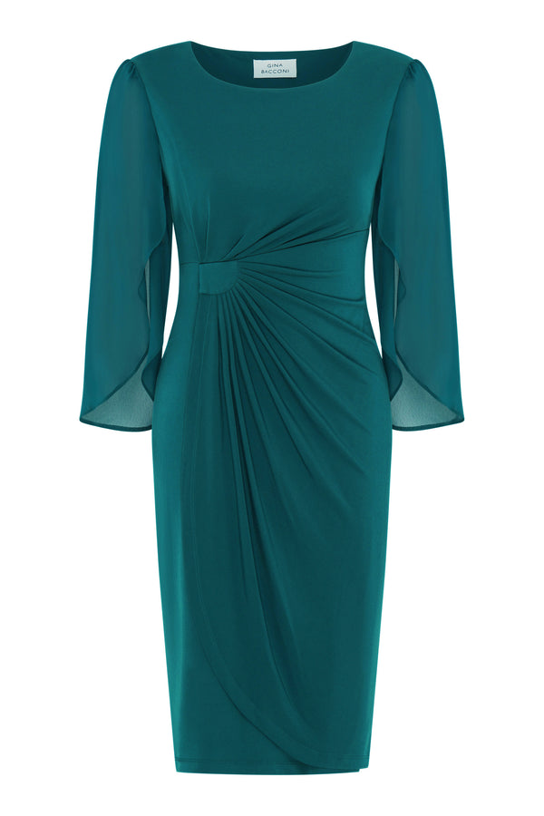 Ryder Jersey And Chiffon Wrap Dress