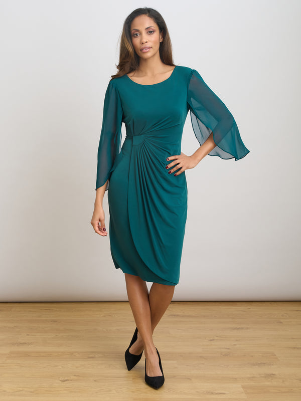 Ryder Jersey And Chiffon Wrap Dress