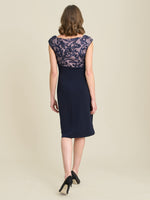 Jana Embroidered Neck Cocktail Dress