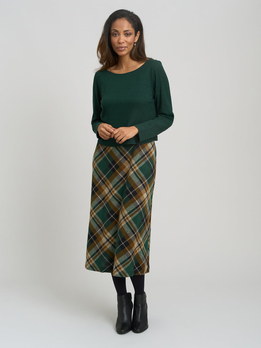Janis Check Midi Dress