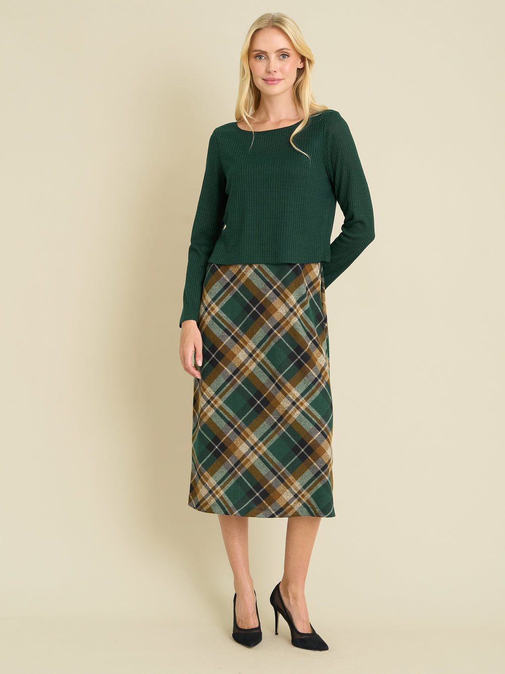 Janis Check Midi Dress