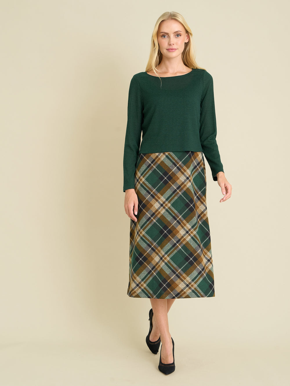 Janis Check Midi Dress