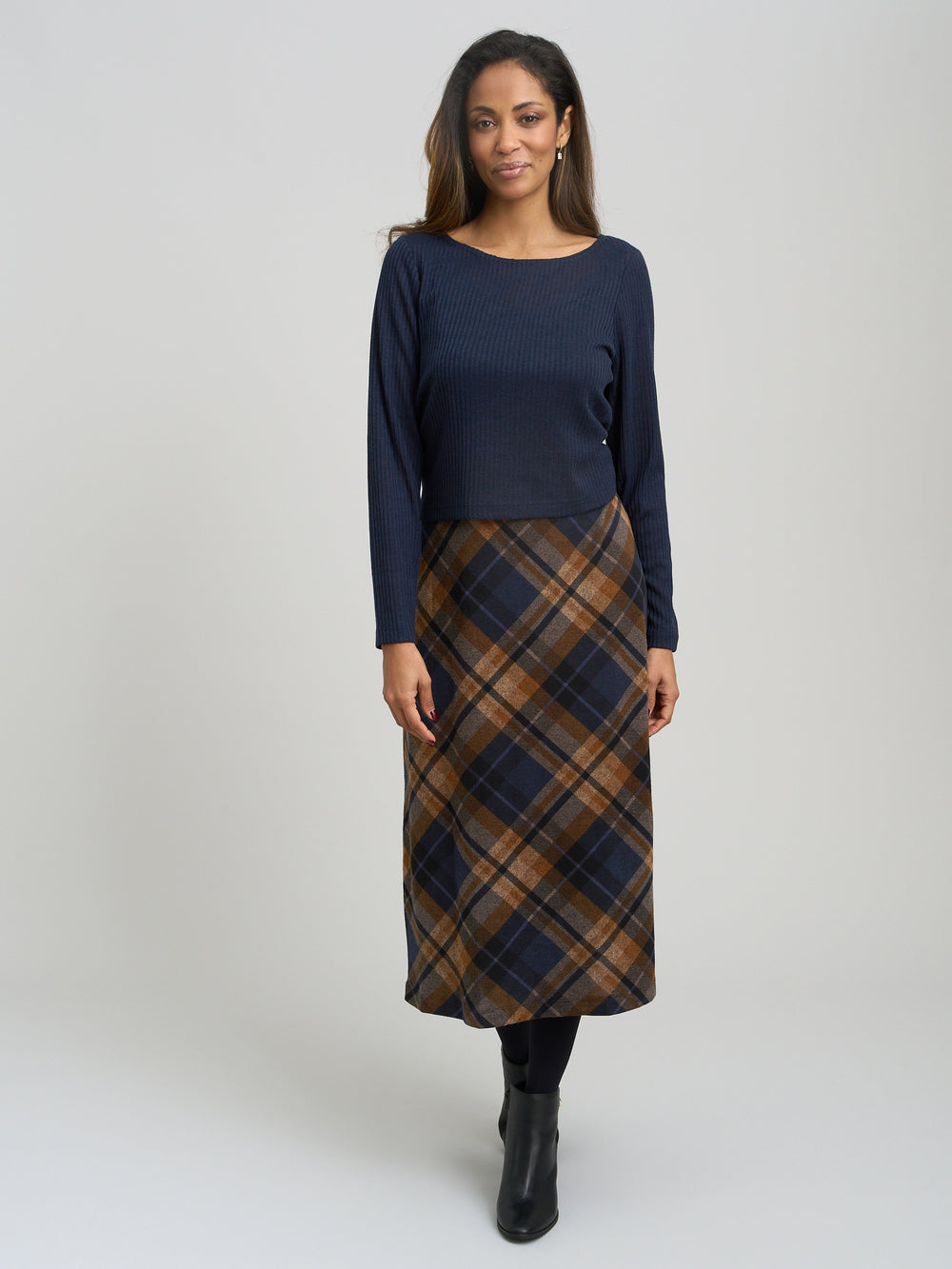 Janis Check Midi Dress