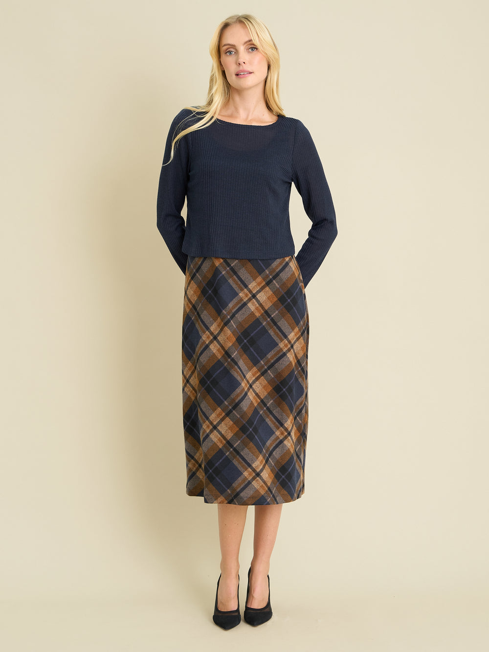 Janis Check Midi Dress
