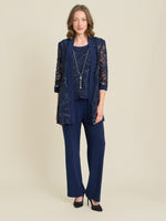 Joelle Embroidered Two Piece Trouser Suit With Detachable Necklace