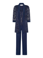 Joelle Embroidered Two Piece Trouser Suit With Detachable Necklace