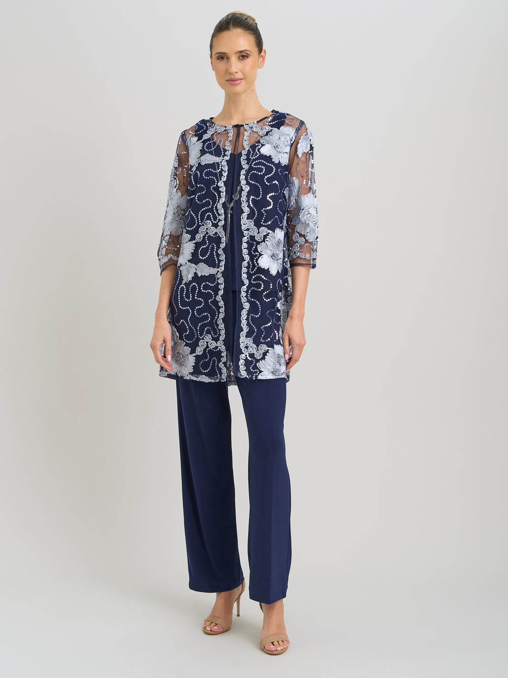 Jennie Embroidered Mesh Three Piece Set