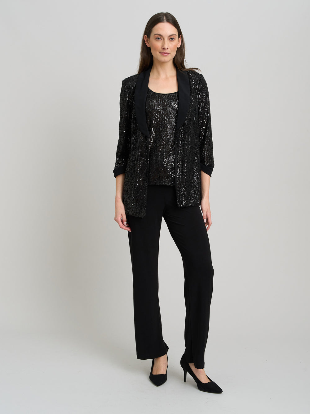 Jette Sequin Three Piece Trouser Suit