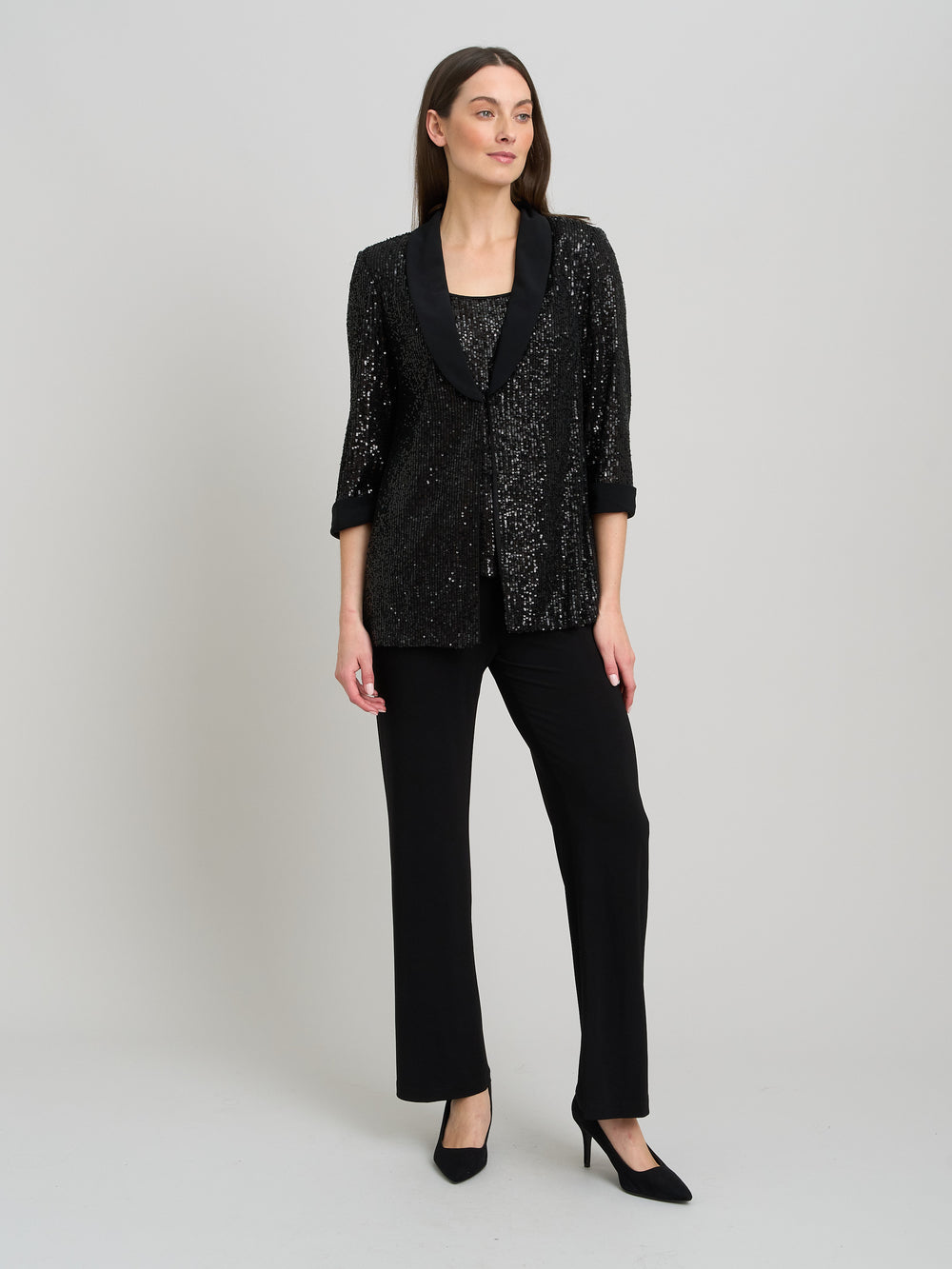 Jette Sequin Three Piece Trouser Suit