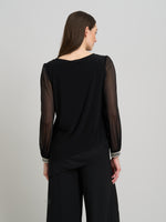 Jillian Sheer Sleeve Blouse