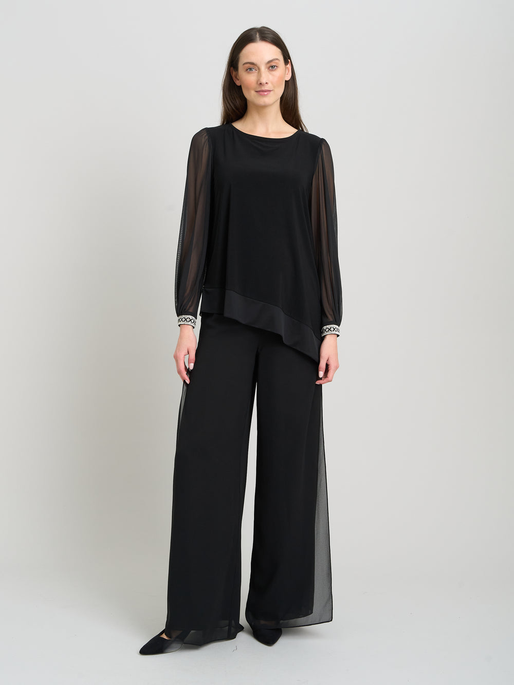 Jillian Sheer Sleeve Blouse