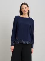 Joanie Sequin Trim Top