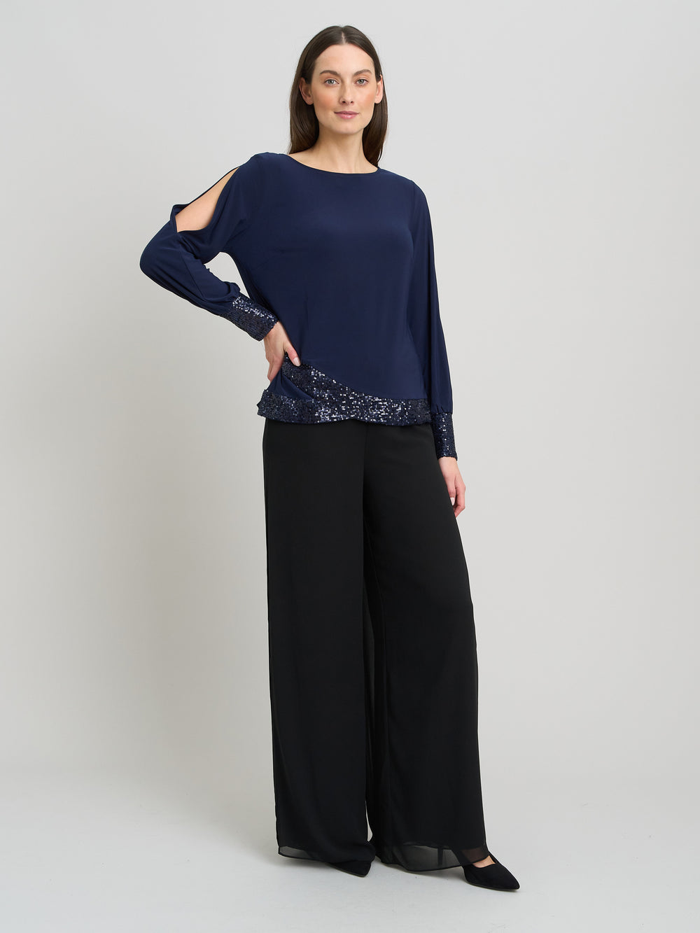 Joanie Sequin Trim Top