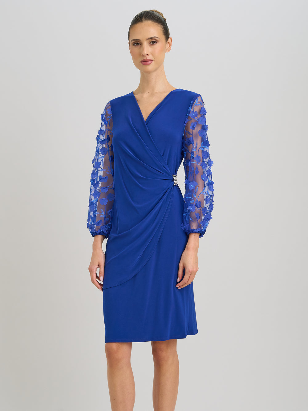 Lyndsey Floral Mesh Sleeve Dress