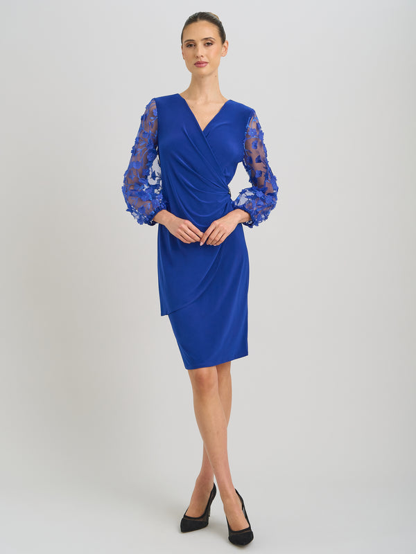 Lyndsey Floral Mesh Sleeve Dress
