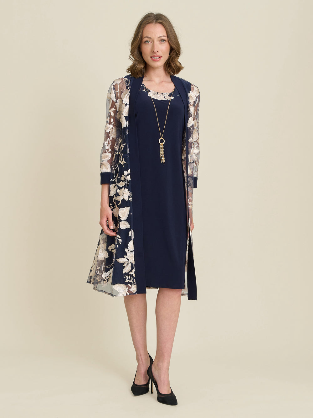 Macey Dress With Floral Sheer Jacket