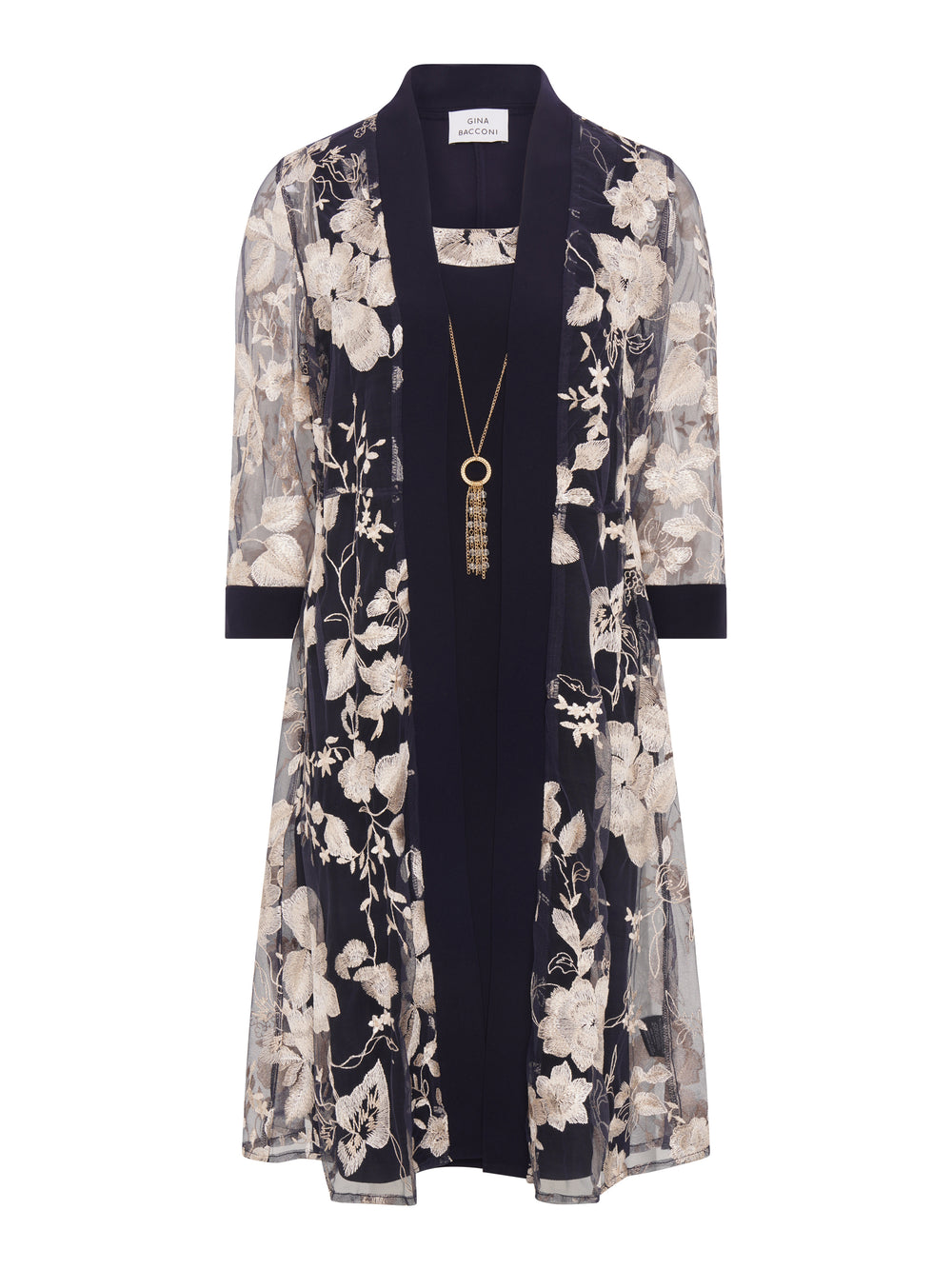 Macey Dress With Floral Sheer Jacket