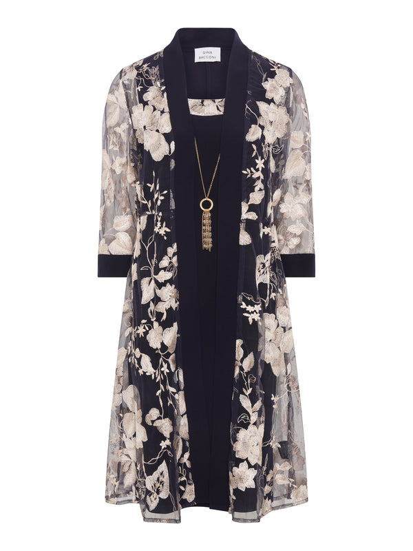 Macey Dress With Floral Sheer Jacket