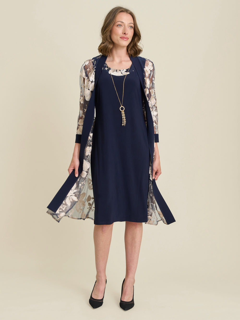 Macey Dress With Floral Sheer Jacket