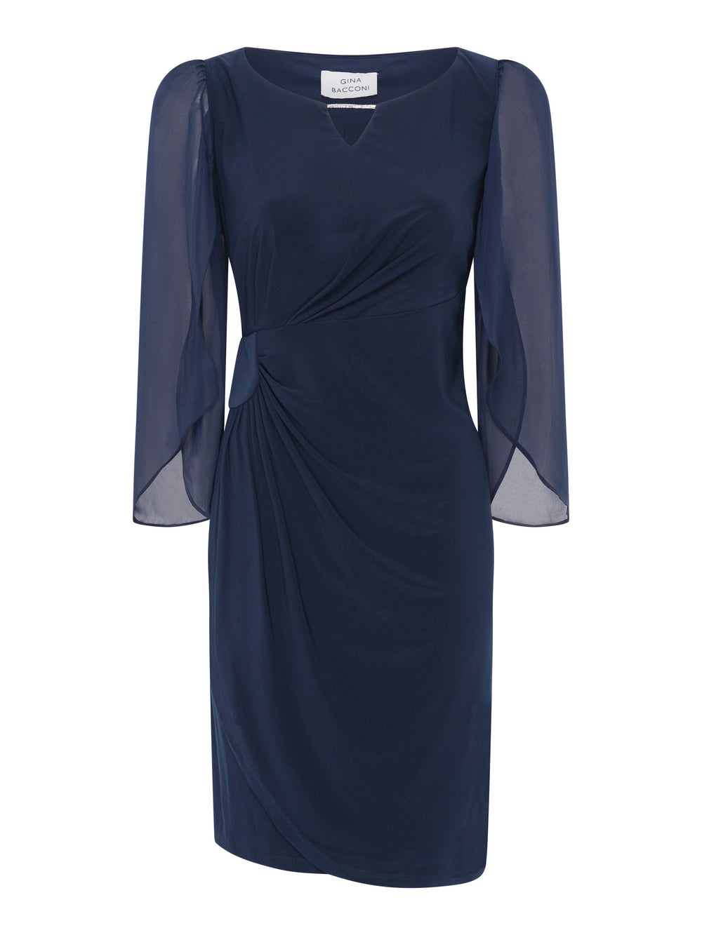 Maddy Diamante Trim Dress With Chiffon Sleeves