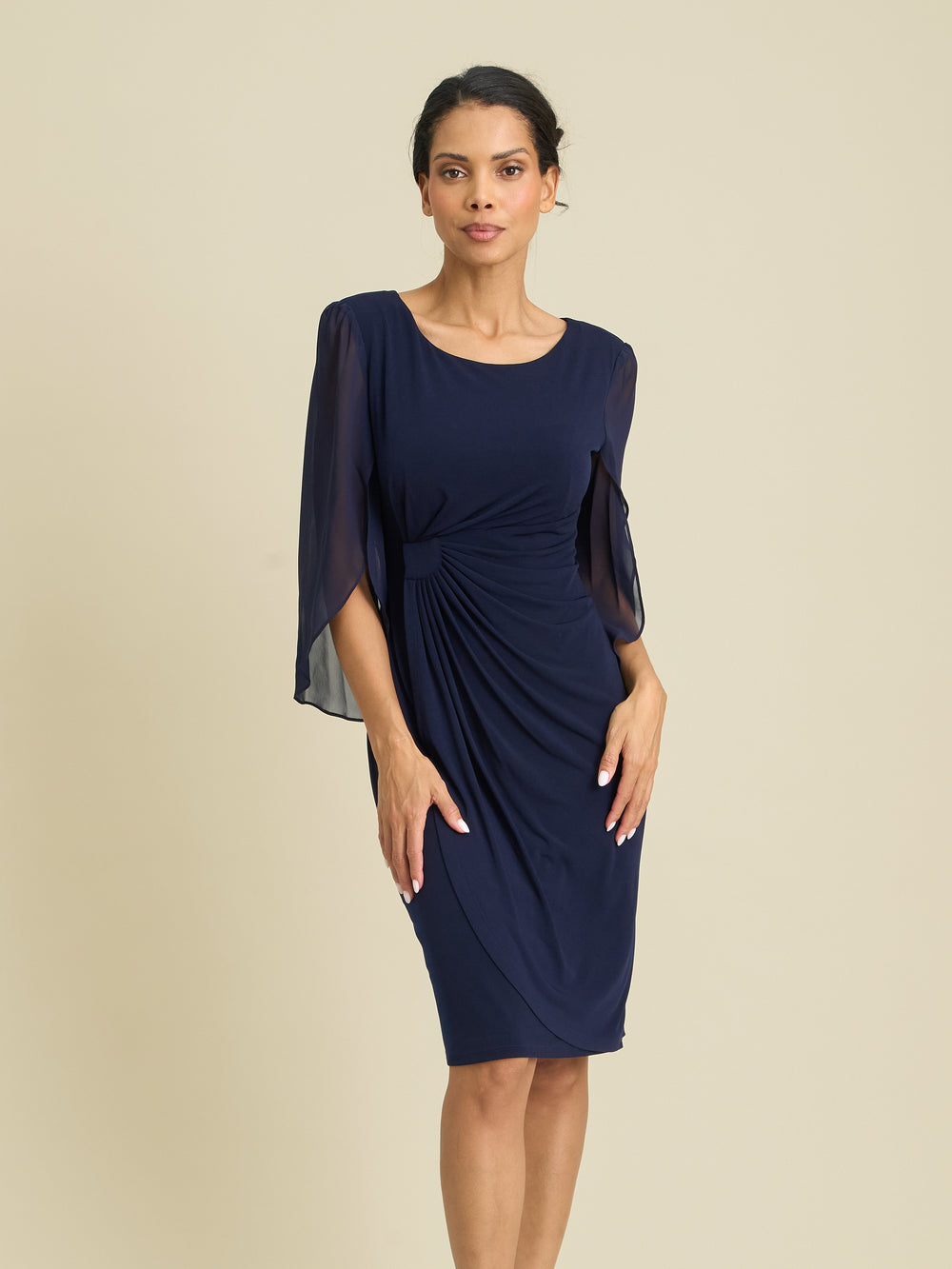 Ryder Jersey And Chiffon Wrap Dress