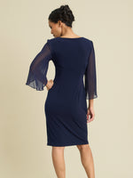 Ryder Jersey And Chiffon Wrap Dress
