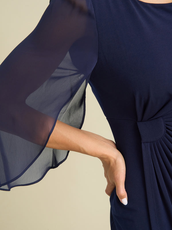 Ryder Jersey And Chiffon Wrap Dress