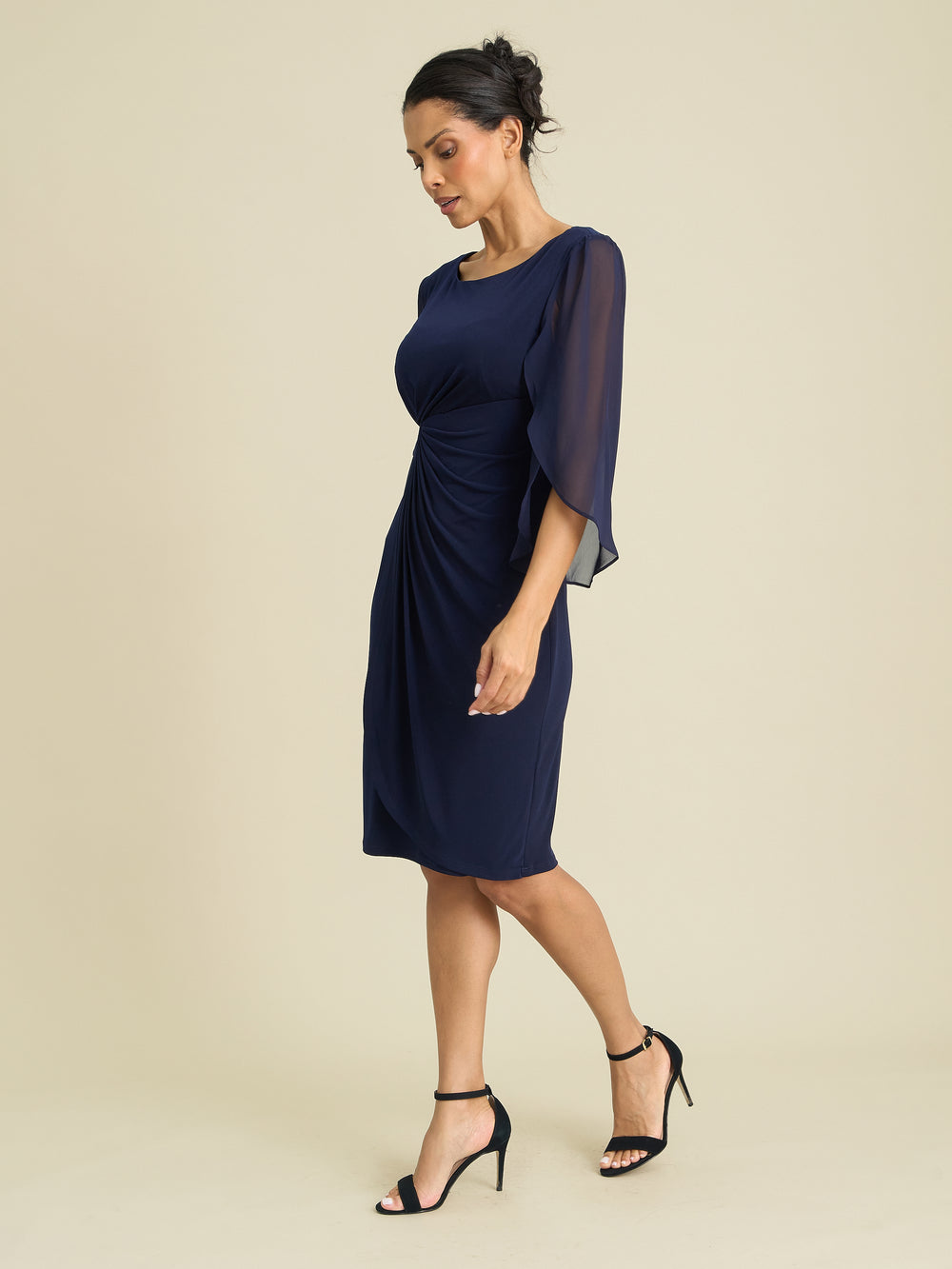 Ryder Jersey And Chiffon Wrap Dress